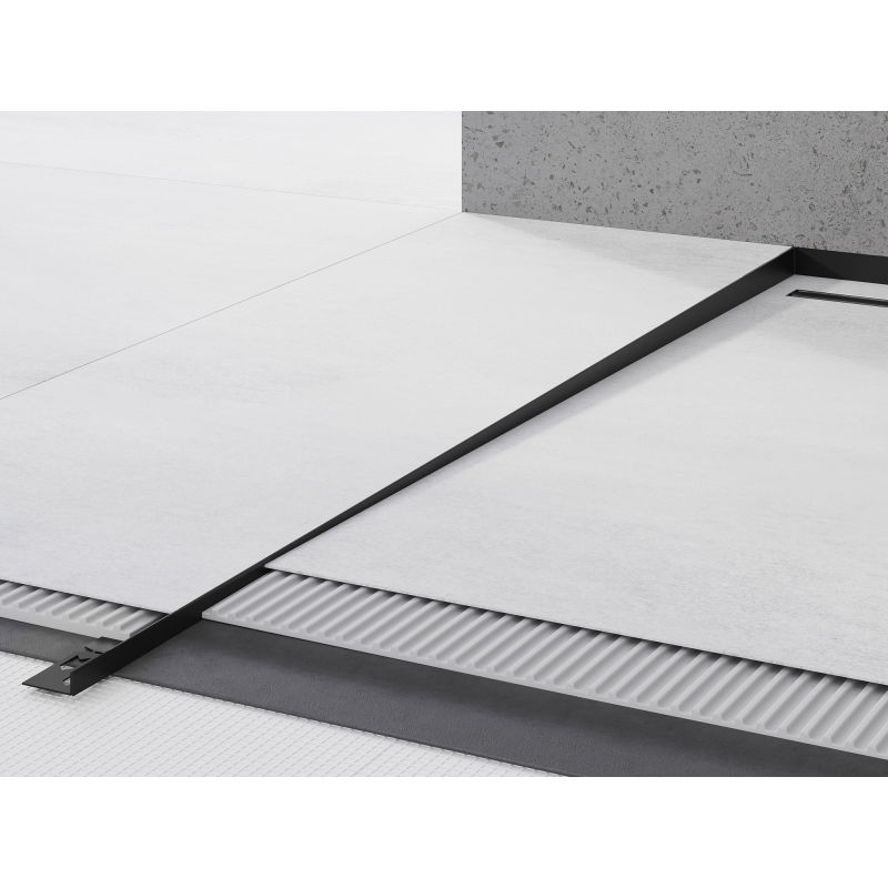 Mexen Line-B podlahová spádová lišta 120 cm levá, černá - 187001120L