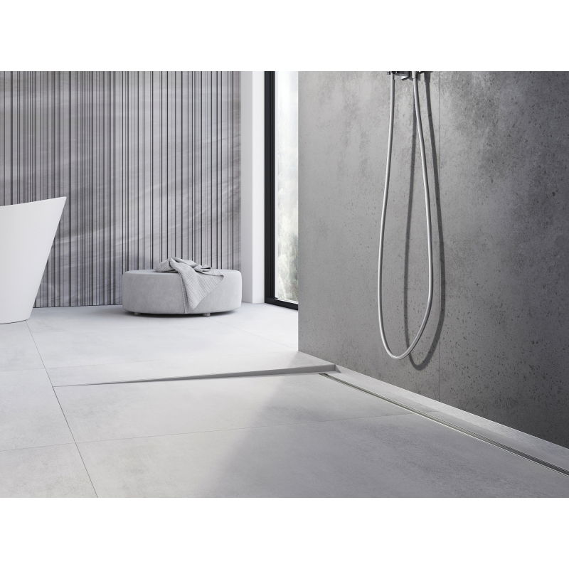 Mexen Line-B podlahová spádová lišta 180 cm levá, inox - 181001180L