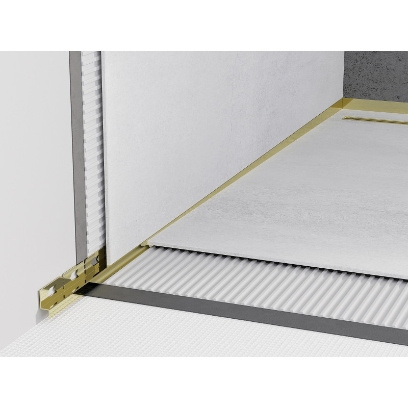 Mexen Line-B nájezdová lišta při stěně 120 cm levá, zlatá - 185002120L