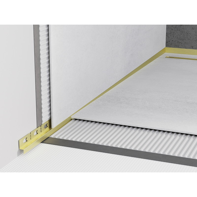 Mexen Line-B stěnová sklonová lišta 120 cm levá, zlatá kartáčovaná - 185502120L