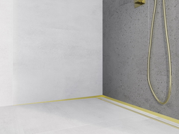 Mexen Line-B stěnová spádová lišta 180 cm levá, zlatá kartáčovaná - 185502180L