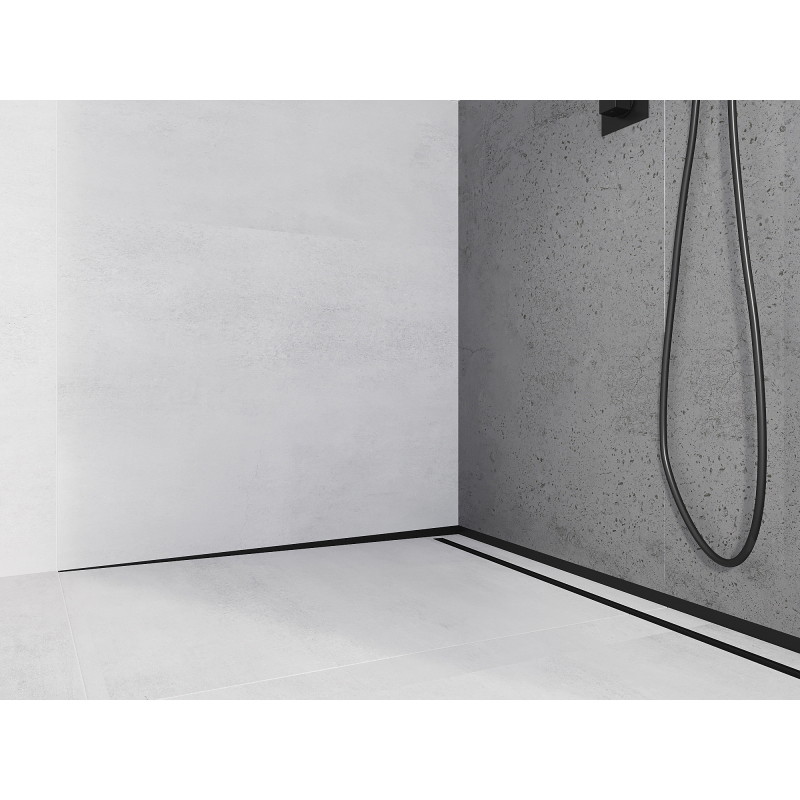 Mexen Line-B zešikmená lišta ke stěně 180 cm levá, černá - 187002180L