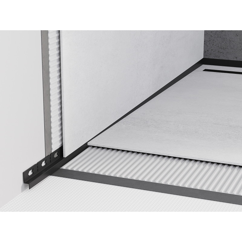 Mexen Line-B zešikmená lišta ke stěně 180 cm levá, černá - 187002180L