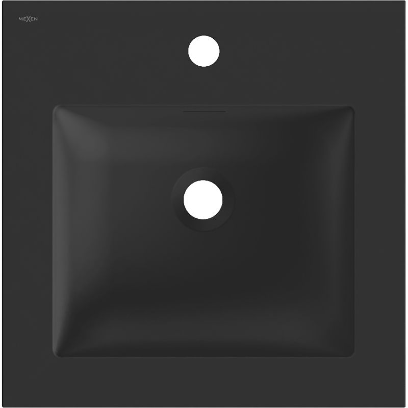 Mexen Otis umyvadlo zapuštěné do desky 46 x 46,5 cm, černý mat - 25184571
