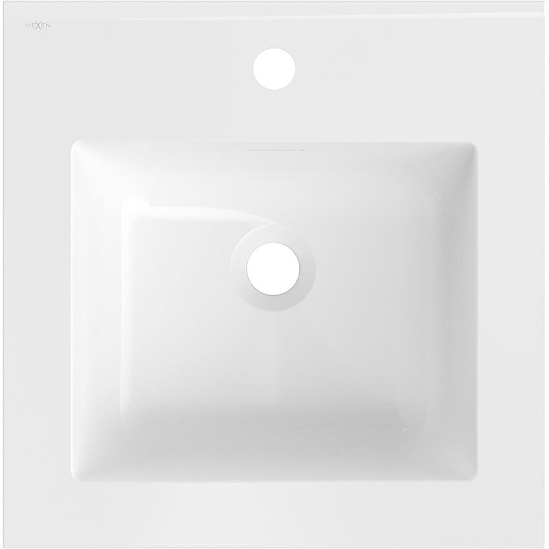 Mexen Otis umyvadlo zapuštěné do desky 46 x 46,5 cm, bílý lesk - 25184500