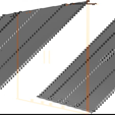 Mexen Velar Duo vanová zástěna 2-křídlá posuvná 140 x 150 cm, grafitová, růžové zlato - 896-140-000-42-60