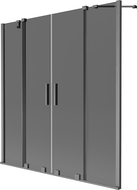 Mexen Velar Duo vanová zástěna 2-křídlová posuvná 140 x 150 cm, grafitová, kartáčovaná gun gray - 896-140-000-42-66