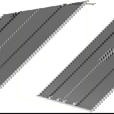 Mexen Velar Duo vanová zástěna 2-dílná posuvná 140 x 150 cm, grafit, broušený nikl - 896-140-000-42-97