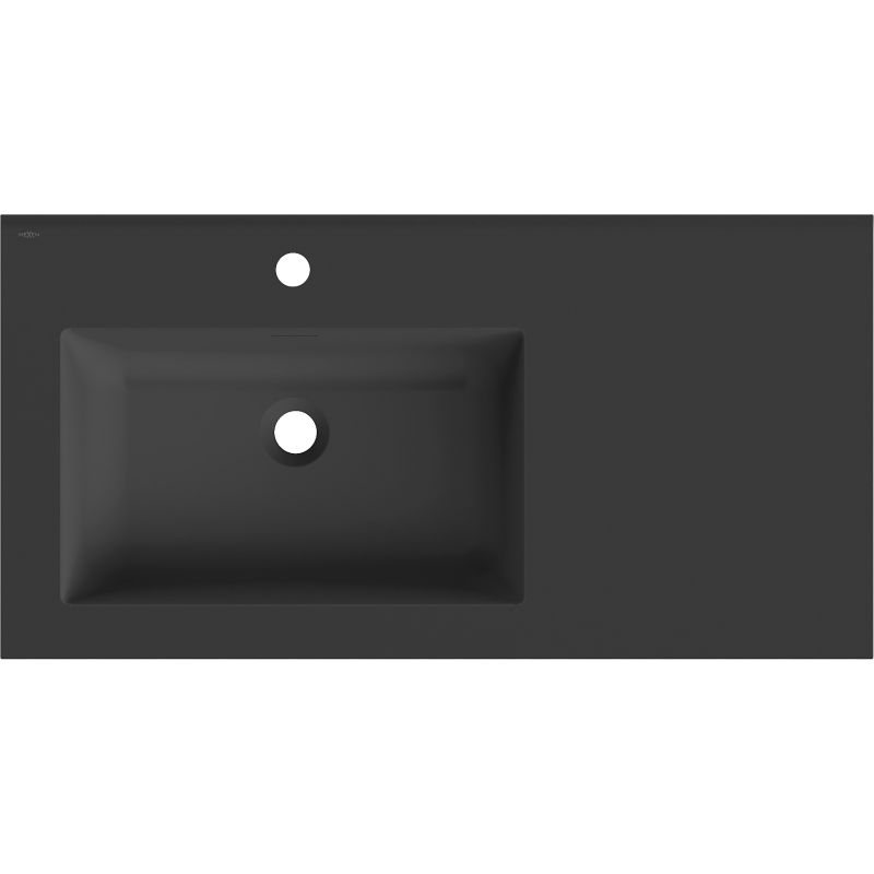 Mexen Otis umyvadlo zapuštěné do desky levé 91 x 46,5 cm, černá mat - 25189071L