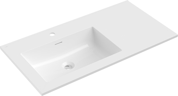 Mexen Otis umyvadlo zapuštěné do desky levé 91 x 46,5 cm, bílý lesk - 25189000L