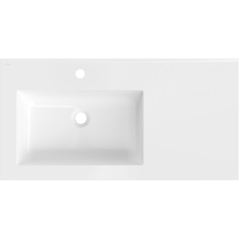 Mexen Otis umyvadlo zapuštěné do desky levé 91 x 46,5 cm, bílý lesk - 25189000L