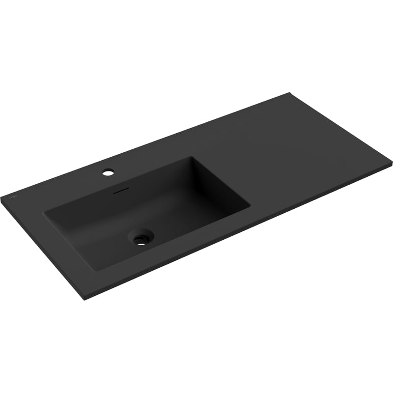 Mexen Otis umyvadlo zapuštěné do desky levé 101 x 46,5 cm, černá mat - 25181071L