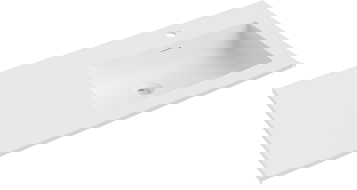 Mexen Otis umyvadlo zapuštěné v desce pravé 101 x 46,5 cm, bílá matná - 25181001P