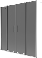 Mexen Velar Duo vanová zástěna 2dílná posuvná 160 x 150 cm, grafit, chrom - 896-160-000-42-01