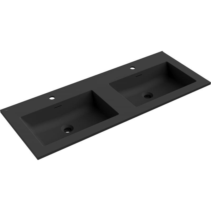 Mexen Otis umyvadlo zapuštěné do desky dvojité 121 x 46,5 cm, černá mat - 25181271D
