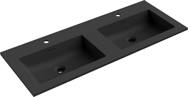 Mexen Otis umyvadlo zapuštěné do desky dvojité 121 x 46,5 cm, černá mat - 25181271D