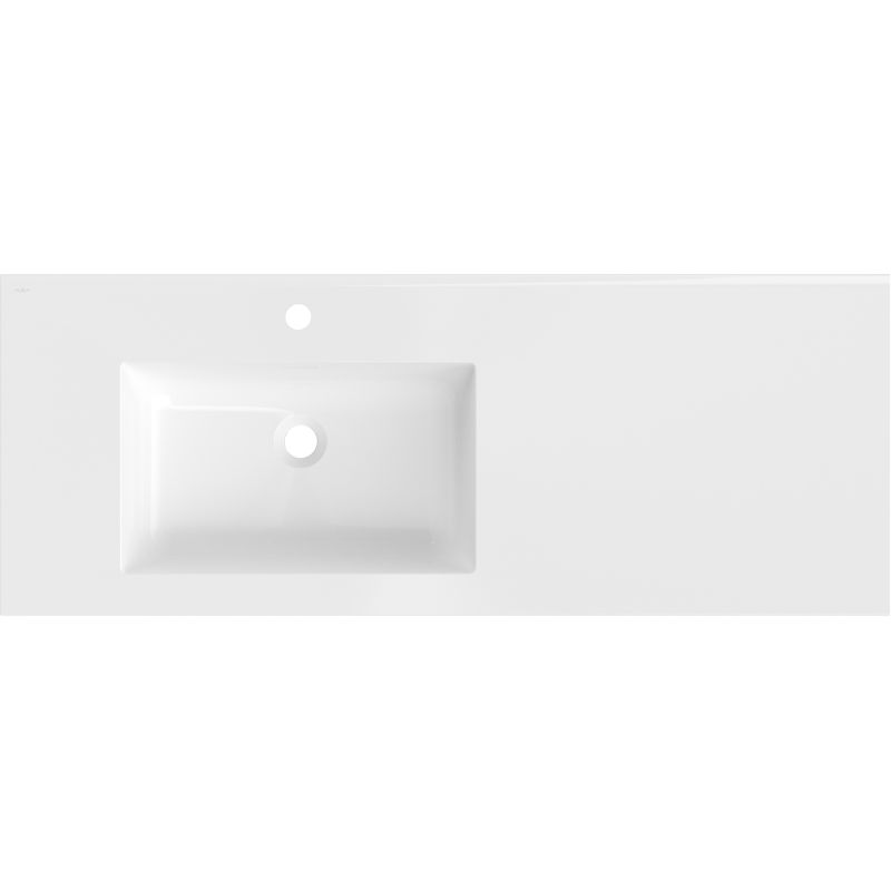 Mexen Otis umyvadlo zapuštěné do desky levé 121 x 46,5 cm, bílý lesk - 25181200L