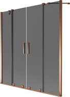 Mexen Velar Duo vanová zástěna 2-křídlá posuvná 160 x 150 cm, grafitová, růžové zlato - 896-160-000-42-60