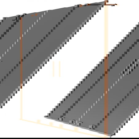 Mexen Velar Duo vanová zástěna 2dílná posuvná 160 x 150 cm, grafit, kartáčovaná měď - 896-160-000-42-65