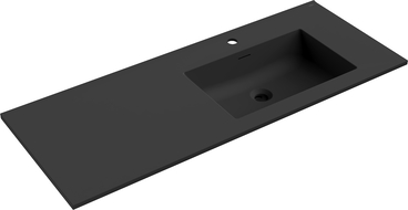 Mexen Otis umyvadlo zapuštěné do desky pravé 121 x 46,5 cm, černá mat - 25181271P