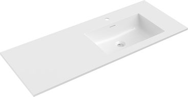 Mexen Otis umyvadlo zapuštěné do desky pravé 121 x 46,5 cm, bílý lesk - 25181200P
