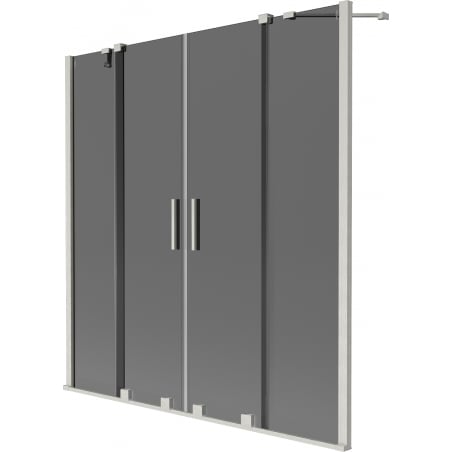 Mexen Velar Duo vana zástěna 2-křídlá posuvná 160 x 150 cm, grafit, kartáčovaný nikl - 896-160-000-42-97