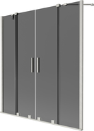 Mexen Velar Duo vana zástěna 2-křídlá posuvná 160 x 150 cm, grafit, kartáčovaný nikl - 896-160-000-42-97