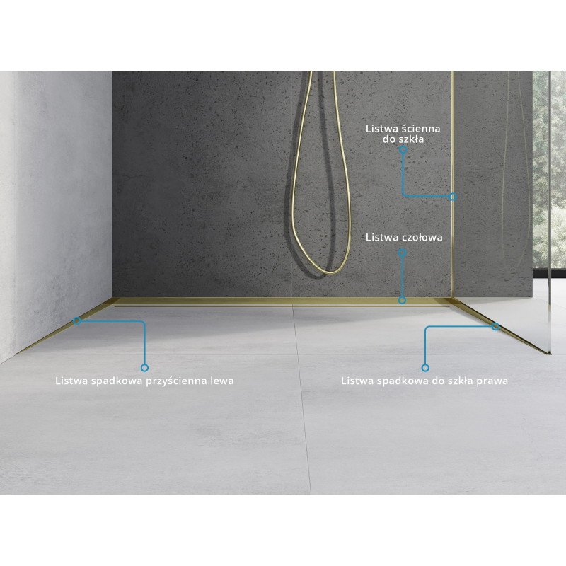 Mexen Line-B čelní sprchová lišta 180 cm, zlatá - 185003180U