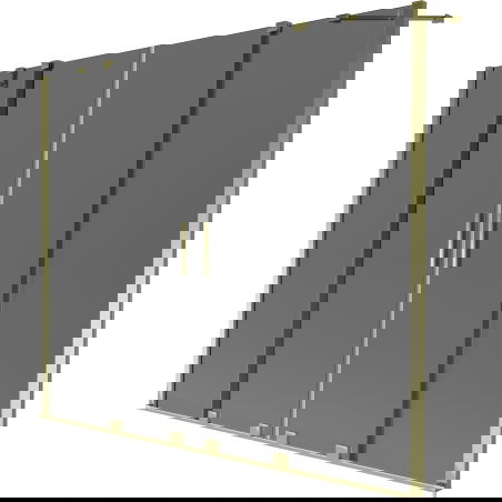 Mexen Velar Duo vanová zástěna, 2-křídlová, posuvná, 170 x 150 cm, grafitová, zlatá - 896-170-000-42-50