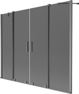 Mexen Velar Duo vanová zástěna 2křídlová posuvná 170 x 150 cm, grafit, gun gray kartáčovaný - 896-170-000-42-66
