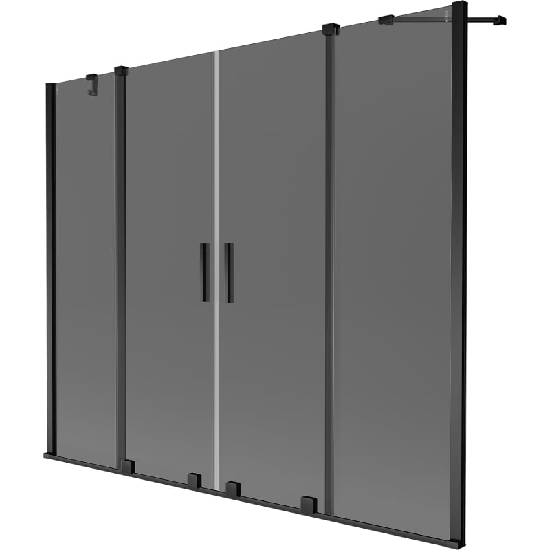 Mexen Velar Duo vanová zástěna 2-dílná posuvná 170 x 150 cm, grafitová, černá - 896-170-000-42-70