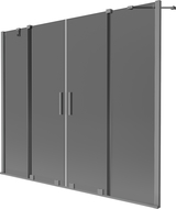 Mexen Velar Duo vanová zástěna dvoukřídlá posuvná 170 x 150 cm, grafitová, gun metal - 896-170-000-42-95