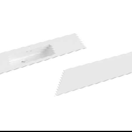 Mexen Otis umyvadlo zapuštěné do desky pravé 161 x 46,5 cm, bílý lesk - 25181600P