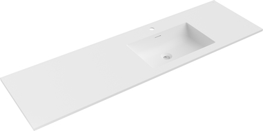 Mexen Otis umyvadlo zapuštěné do desky pravé 161 x 46,5 cm, bílá mat - 25181601P