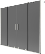 Mexen Velar Duo vanová zástěna dvoukřídlá posuvná 180 x 150 cm, grafitová, kartáčovaný nikl - 896-180-000-42-97