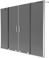 Mexen Velar Duo vanová zástěna 2-křídlová roztažitelná 190 x 150 cm, grafit, chrom - 896-190-000-42-01