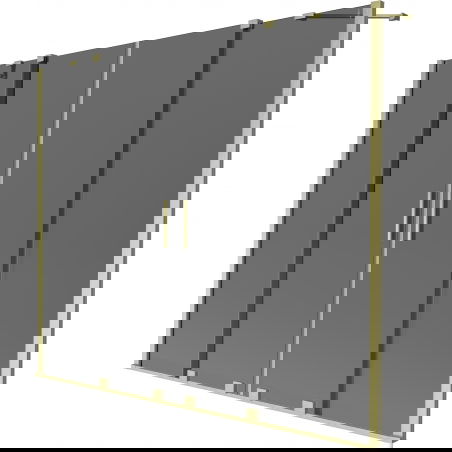 Mexen Velar Duo vanová zástěna dvoukřídlá posuvná 190 x 150 cm, grafitová, zlatá kartáčovaná - 896-190-000-42-55