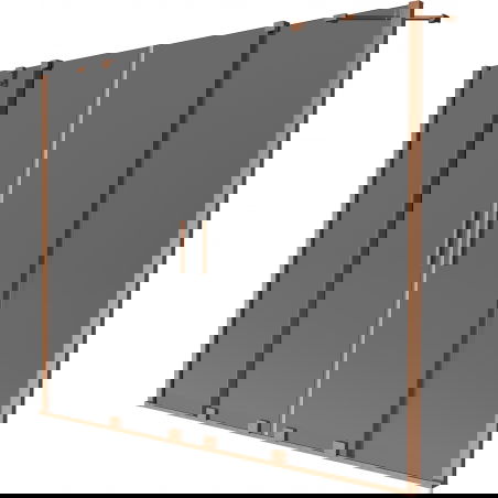 Mexen Velar Duo vanová zástěna 2-křídlá posuvná 190 x 150 cm, grafit, kartáčovaná měď - 896-190-000-42-65