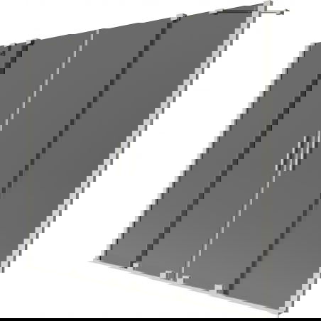 Mexen Velar Duo skládací vanová zástěna 2-křídlová zasouvací 190 x 150 cm, grafit, kartáčovaný nikl - 896-190-000-42-97