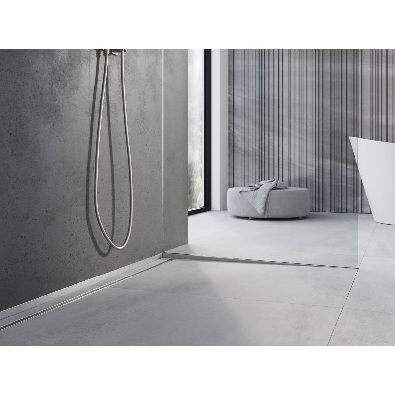 Mexen Line-B pravá skloneklesající lišta do skla 120 cm, inox - 181004120R