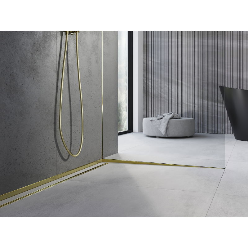 Mexen Line-B spádová lišta ke sklu 120 cm pravá, zlatá - 185004120R