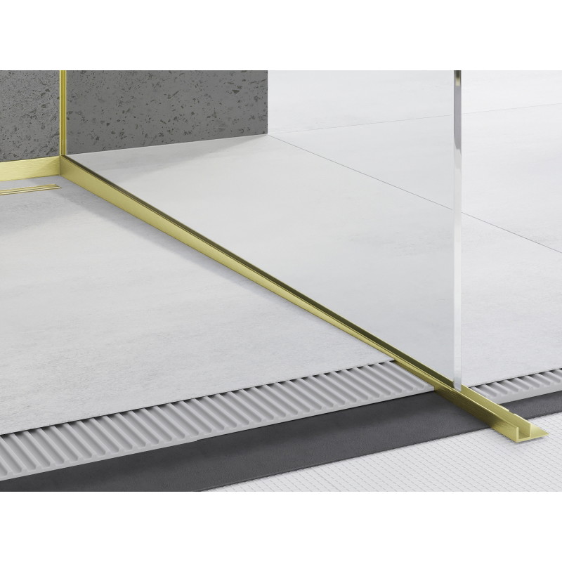 Mexen Line-B spádový lišta pro sklo 120 cm pravá, zlatý kartáč - 185504120R