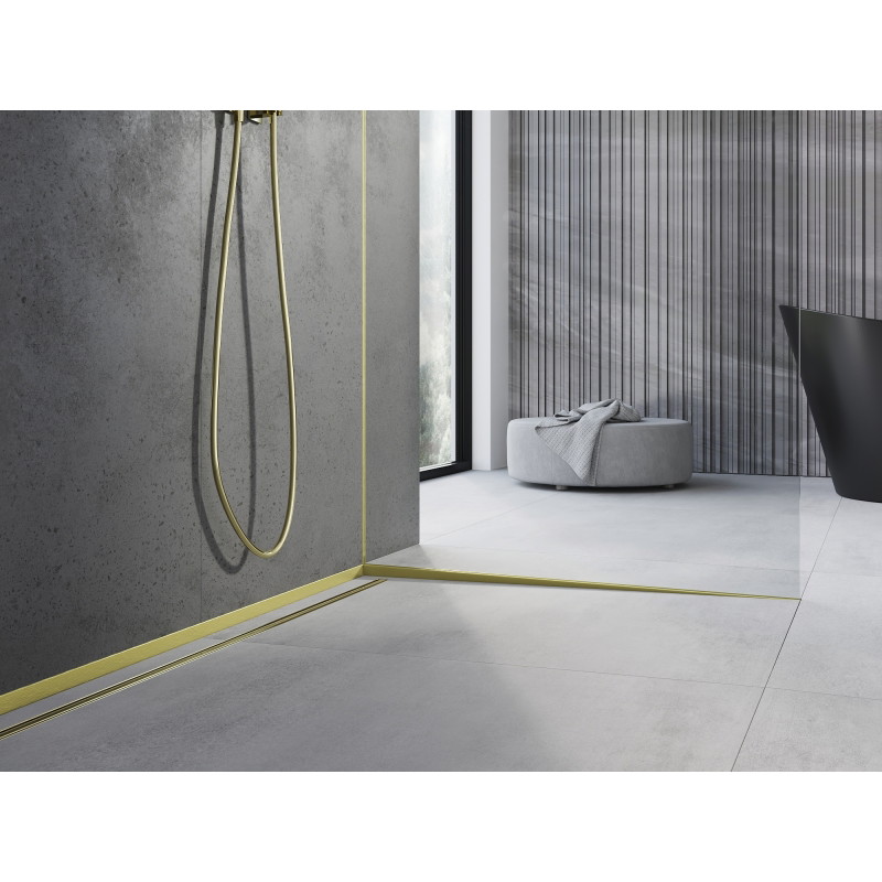 Mexen Line-B spádový lišta pro sklo 120 cm pravá, zlatý kartáč - 185504120R