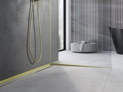 Mexen Line-B spádový lišta pro sklo 120 cm pravá, zlatý kartáč - 185504120R
