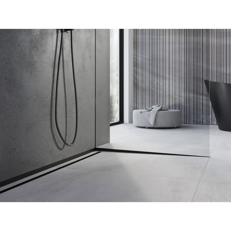 Mexen Line-B odtoková lišta ke sklu 120 cm pravá, černá - 187004120R