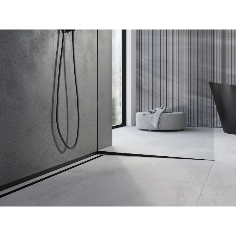 Mexen Line-B spádová lišta ke sklu 180 cm pravá, černá - 187004180R