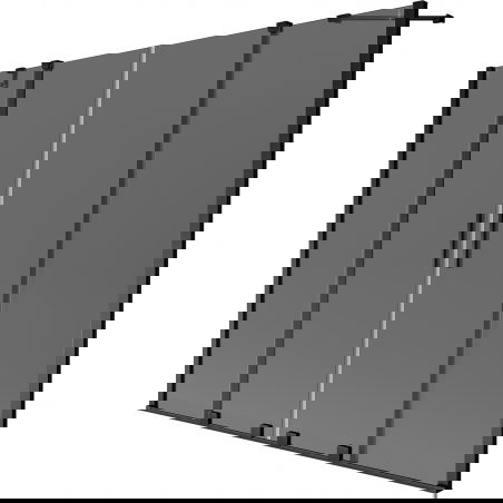 Mexen Velar Duo vanová zástěna 2-křídlá posuvná 200 x 150 cm, grafit, černá - 896-200-000-42-70