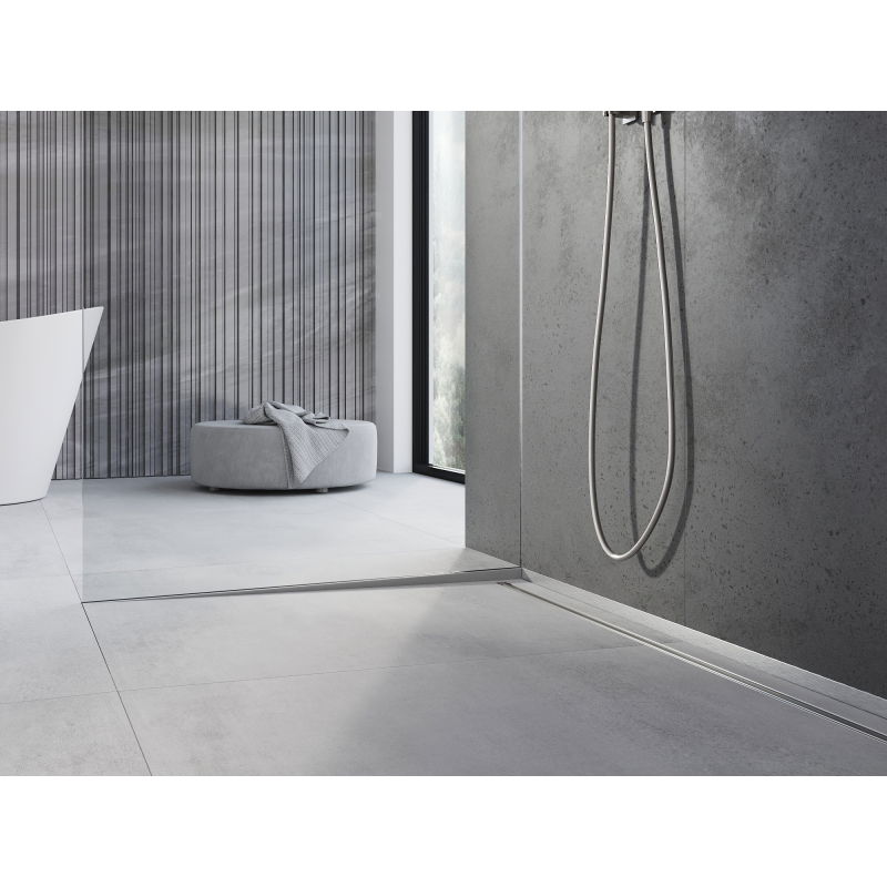 Mexen Line-B spádová lišta na sklo 120 cm levá, inox - 181004120L