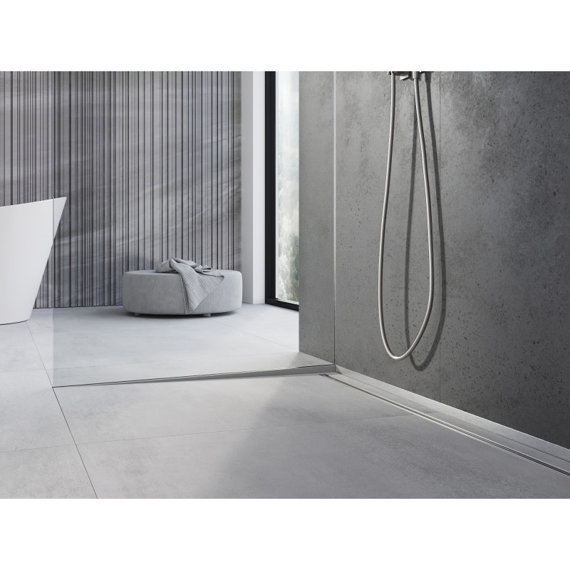 Mexen Line-B spádová lišta pro sklo 120 cm levá, inox - 181004120L
