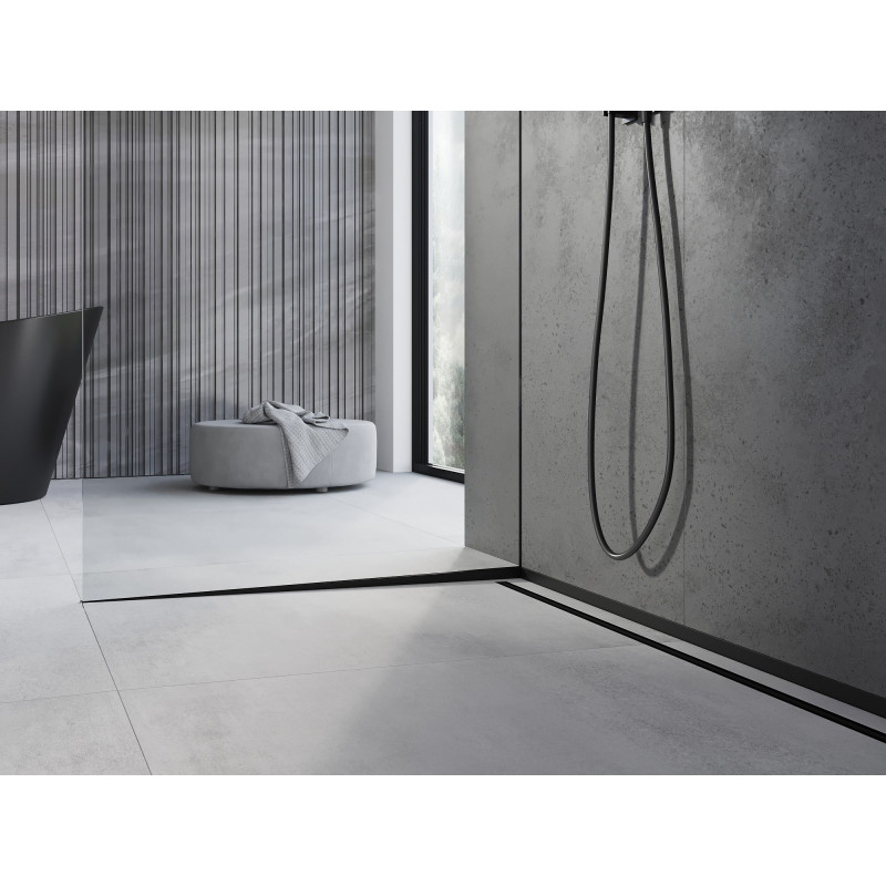 Mexen Line-B odtoková lišta pro sklo 120 cm levá, černá - 187004120L